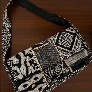 Black and White Patterned Women's Bag